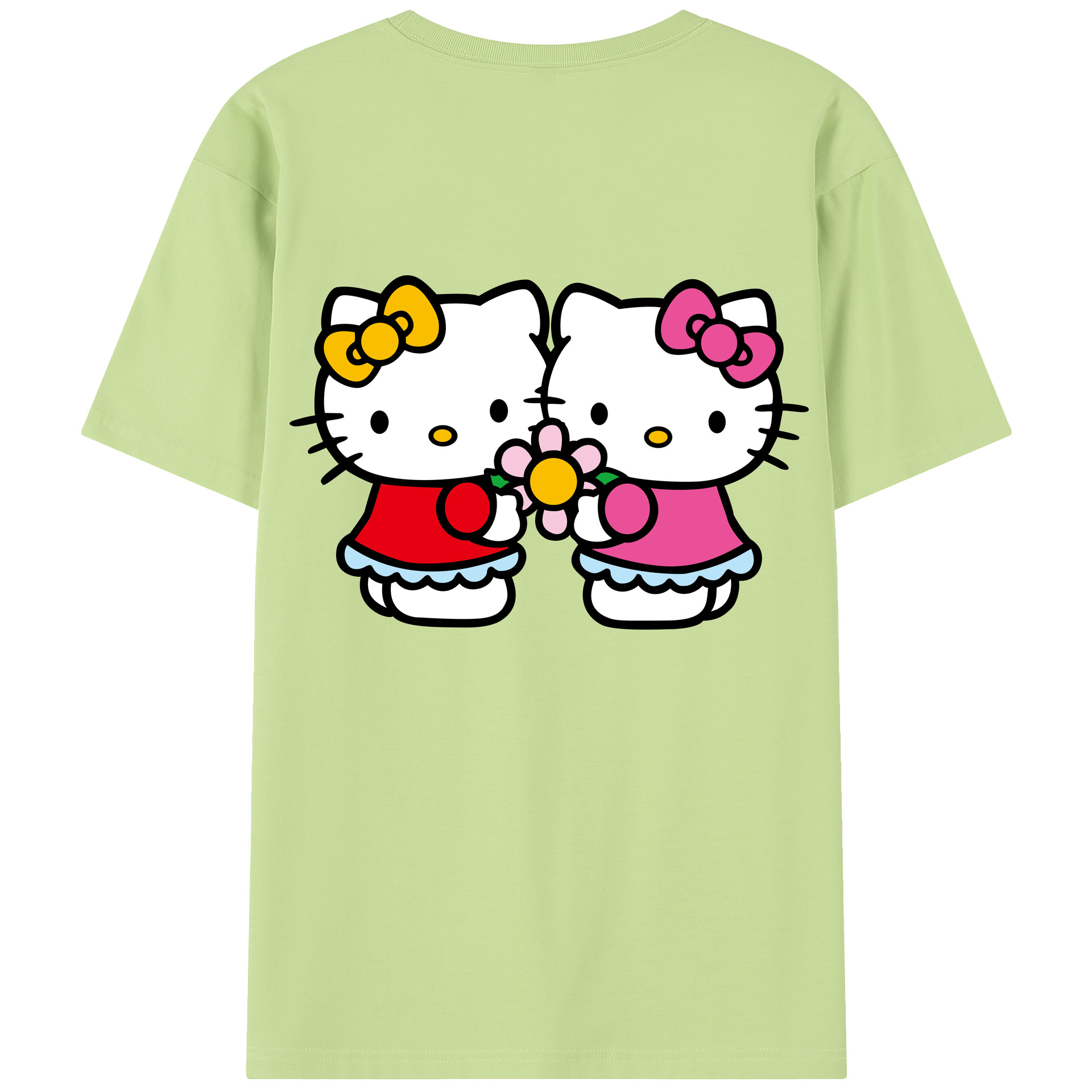 （画像用） Hello Kitty ハローキティ 綿100％半袖Tシャツ（背面プリント）